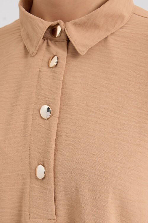 Merterium 6631 Oversize Alt-Üst Takım - Bisküvi