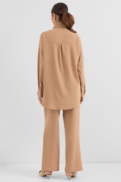 Merterium 6631 Oversize Alt-Üst Takım - Bisküvi