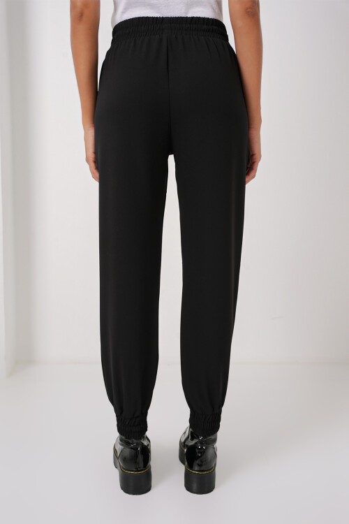 Merterium 6674 Paçası Lastikli Eşofman Altı - Siyah