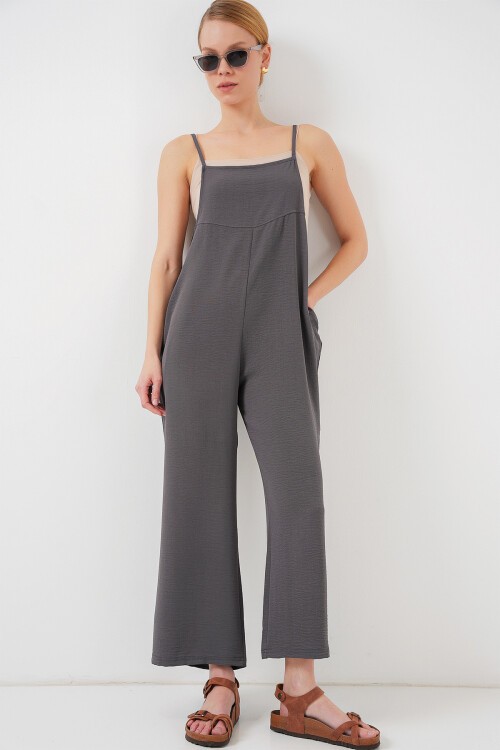 Merterium 7019 Askılı Bahçivan Tulum - Antrasit