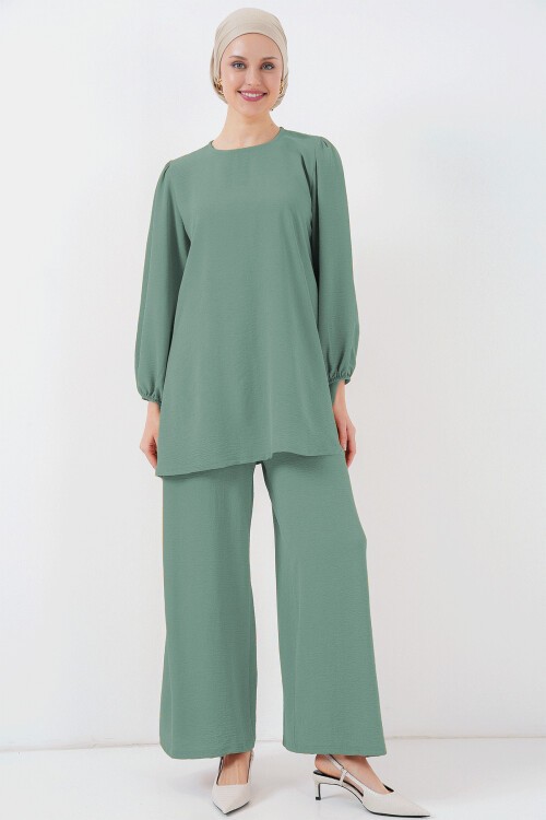 Merterium Ayrobin Tunik Pantolon Alt Üst Takım 6712 - Çağla Yeşili