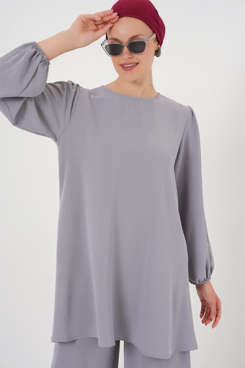 Merterium Ayrobin Tunik Pantolon Alt Üst Takım 6712 - Gri