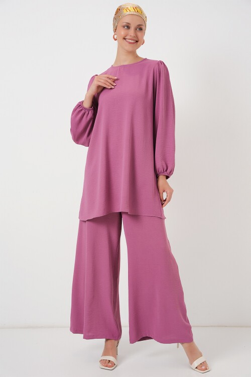 Merterium Ayrobin Tunik Pantolon Alt Üst Takım 6712 - Koyu Lila