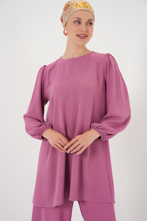 Merterium Ayrobin Tunik Pantolon Alt Üst Takım 6712 - Koyu Lila