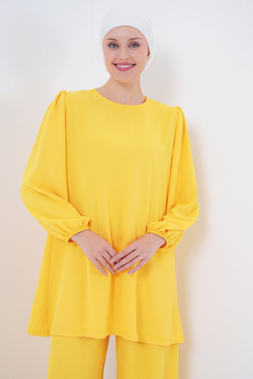 Merterium Ayrobin Tunik Pantolon Alt Üst Takım 6712 - Sarı