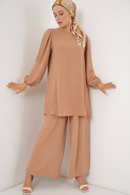 Merterium Ayrobin Tunik Pantolon Alt Üst Takım 6712 - Vizon