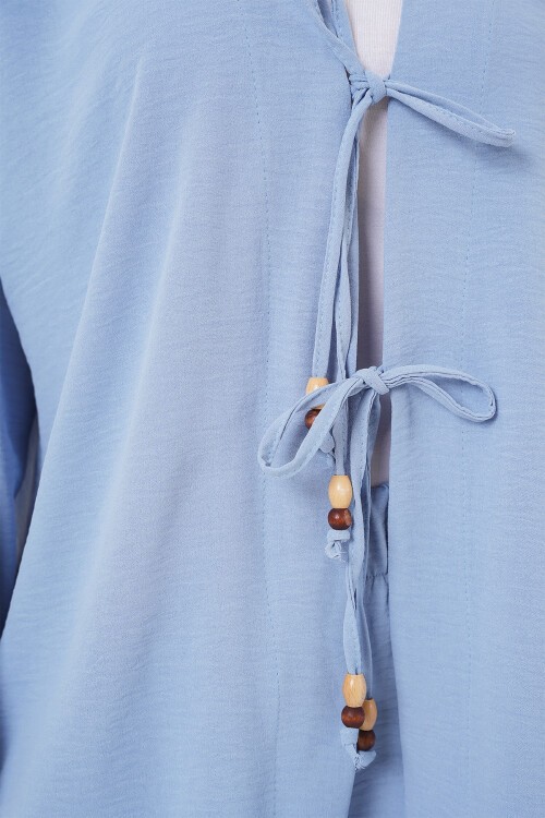 Merterium Kadın Ayrobin Kimono Pantolon İkili Takım 6739 - Mavi