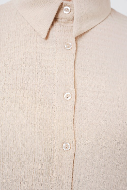 Merterium Kadın Örme Tesettür Alt Üst Takım 6711 - Krem