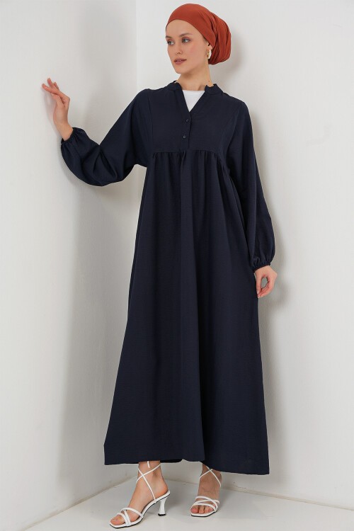 Merterium Kadın Uzun Tesettür Elbise 2525 - Lacivert