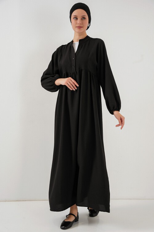 Merterium Kadın Uzun Tesettür Elbise 2525 - Siyah