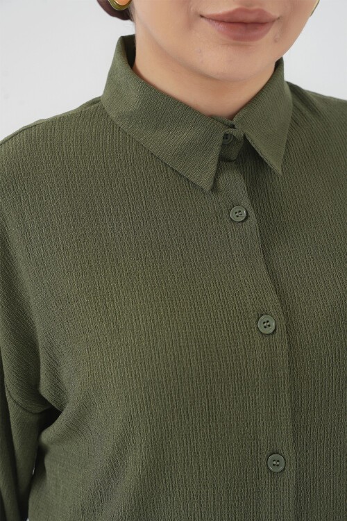 Merterium T5858 Örme Tesettür İkili Takım - Haki