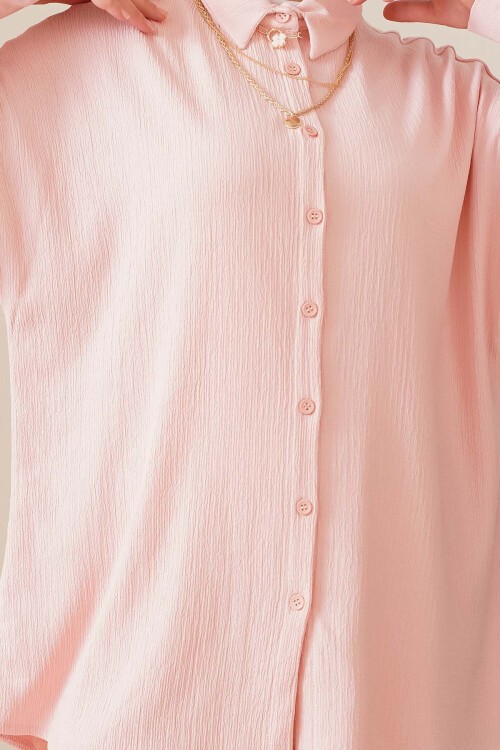 Merterium T5858 Örme Tesettür İkili Takım - Pudra