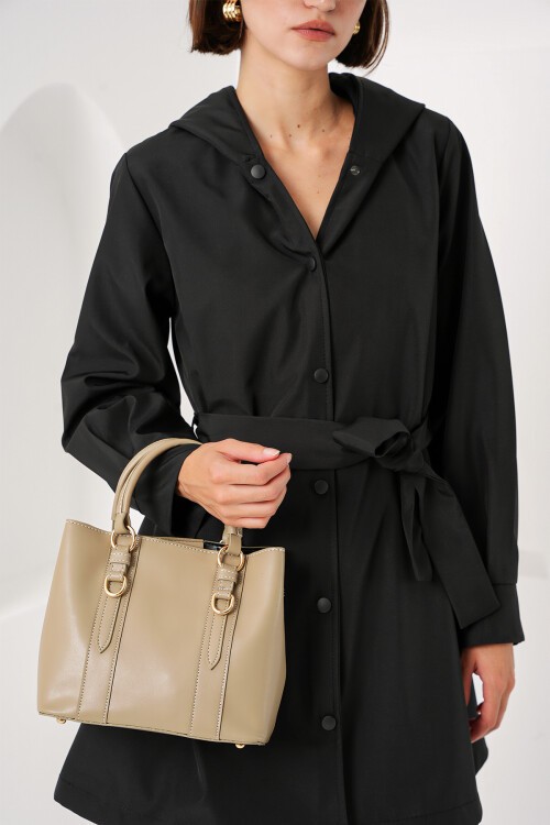 Merterium 010164 Askılı Mini Tote Çanta - Taş