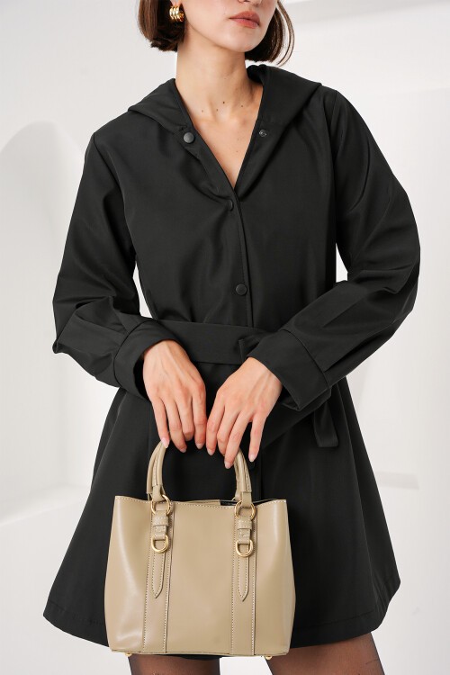 Merterium 010164 Askılı Mini Tote Çanta - Taş