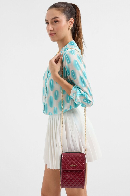 Merterium Merterium 010175 Armine Mini Omuz Çantası - A.Bordo