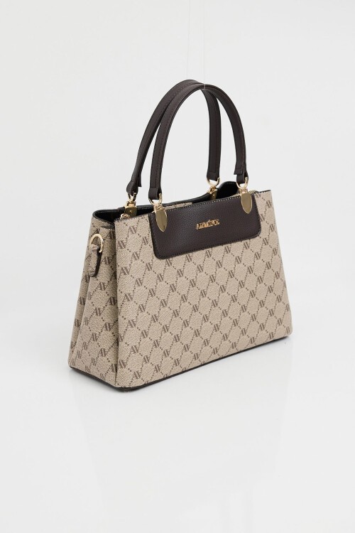 Merterium 010176 Armine Baskılı Çanta - Bej