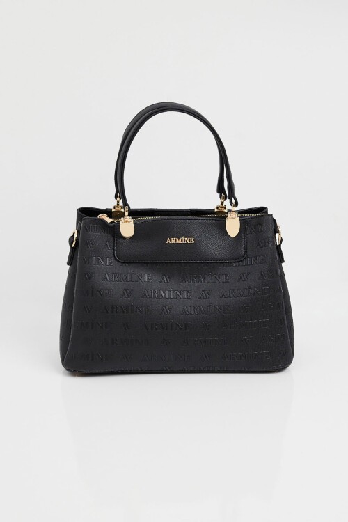 Merterium 010176 Armine Baskılı Çanta - Siyah