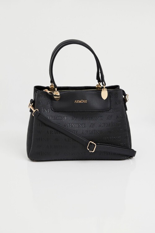 Merterium 010176 Armine Baskılı Çanta - Siyah