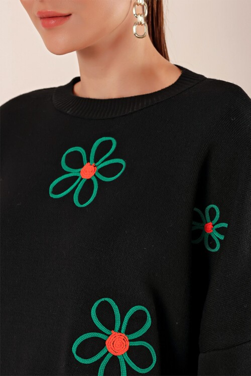 15824 Oversize Panço Kazak - Siyah