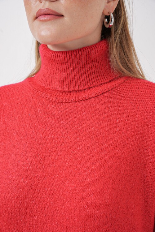 Merterium 15891 Kazak Etek Triko İkili Takım - A.Kırmızı