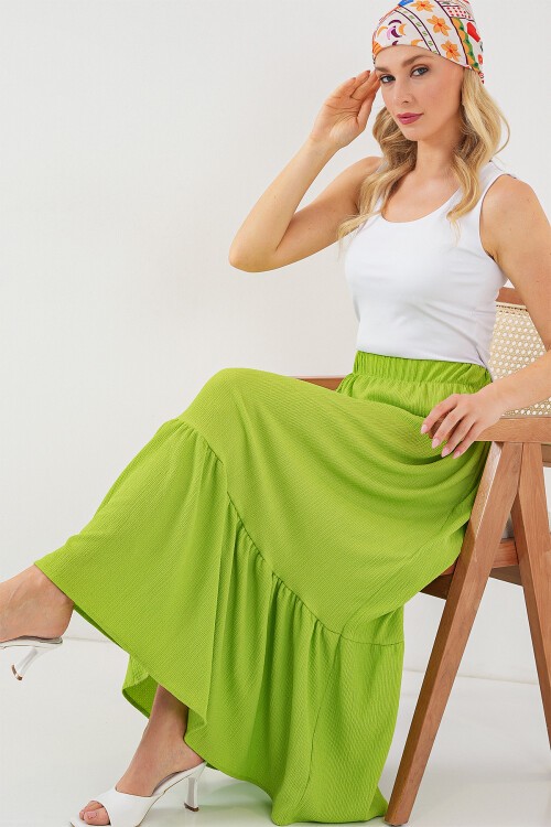 Merterium 1886 Uzun Örme Etek - E.Yeşil