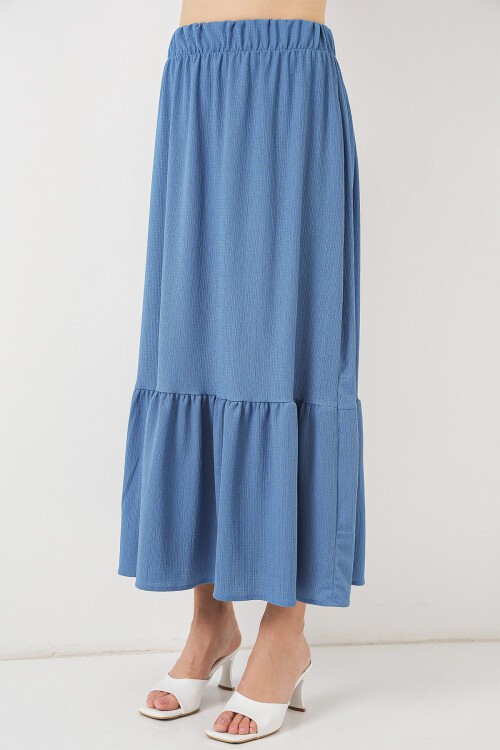 1886 Uzun Örme Etek - İndigo
