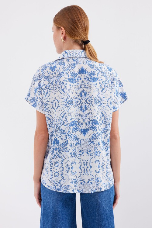 3711 Yarım Kol Gömlek - D.Mavi