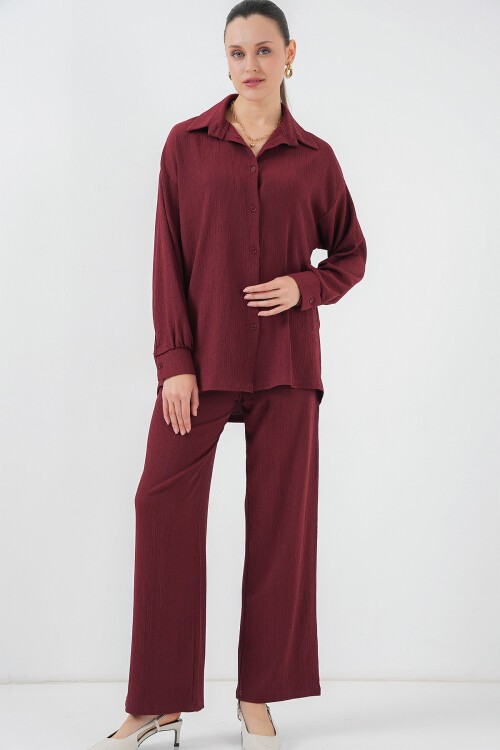 Merterium 5858 Örme İkili Takım - Bordo