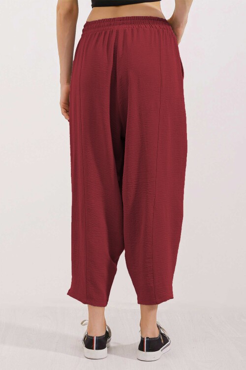 Merterium 6591 Dokuma Şalvar Pantolon - Bordo