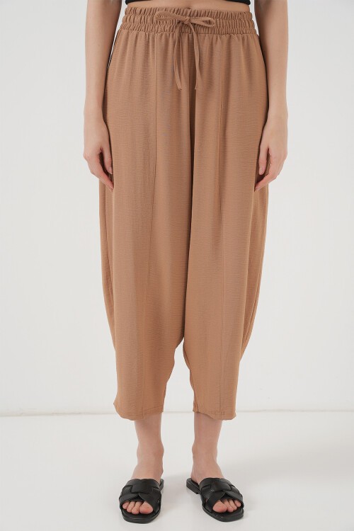 Merterium 6591 Dokuma Şalvar Pantolon - Camel