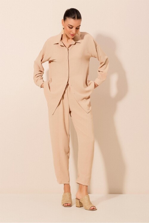6593 Oversize İkili Takım - Bej