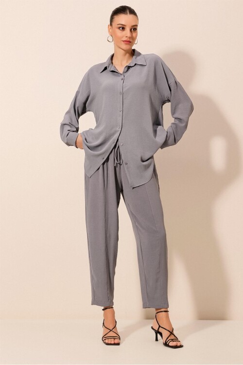 6593 Oversize İkili Takım - Gri