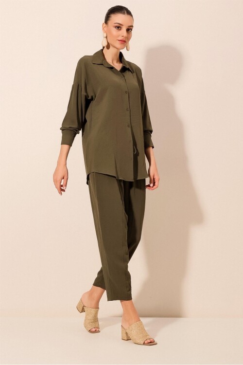 Merterium 6593 Oversize İkili Takım - Haki