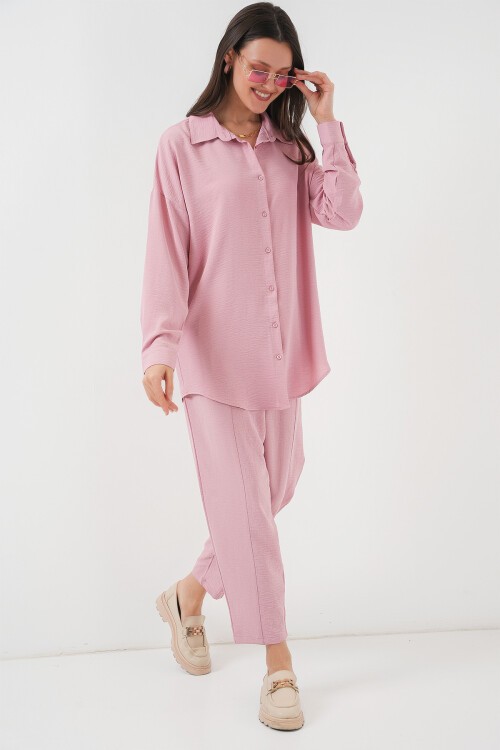 Merterium 6593 Oversize İkili Takım - Pudra