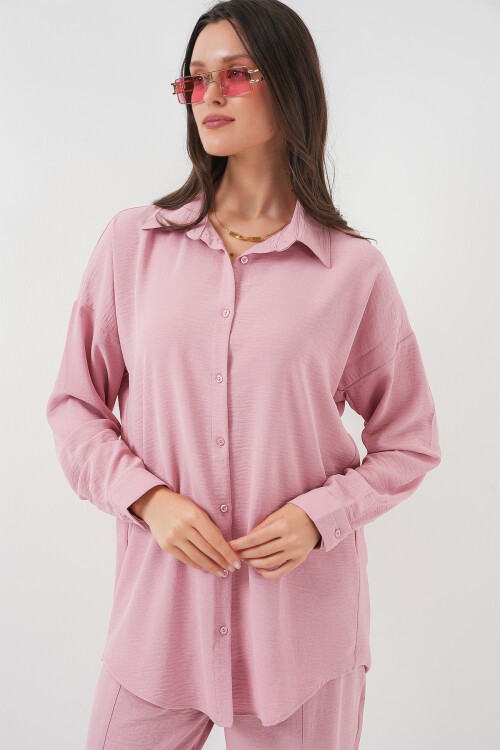 Merterium 6593 Oversize İkili Takım - Pudra