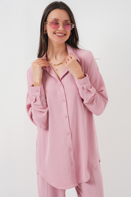 Merterium 6593 Oversize İkili Takım - Pudra