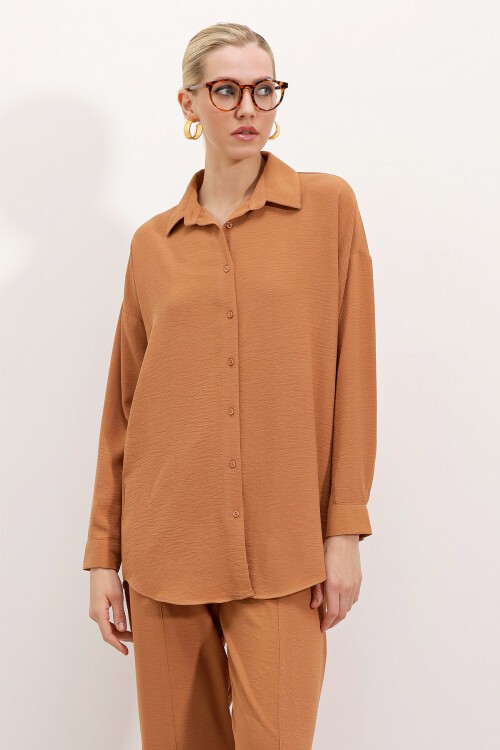 6593 Oversize İkili Takım - Taba