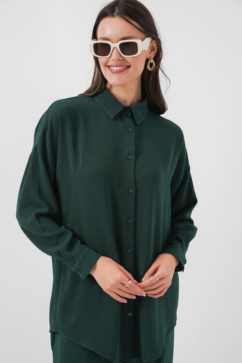 Merterium 6593 Oversize İkili Takım - Zümrüt Yeşili