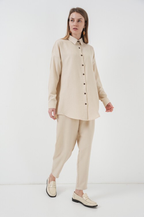 Merterium 6622 Keten İkili Takım - M. Krem