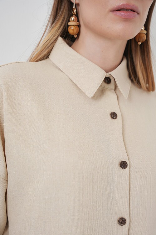 Merterium 6622 Keten İkili Takım - M. Krem