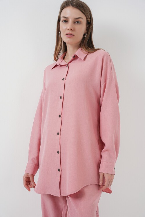 Merterium 6622 Keten İkili Takım - Pudra