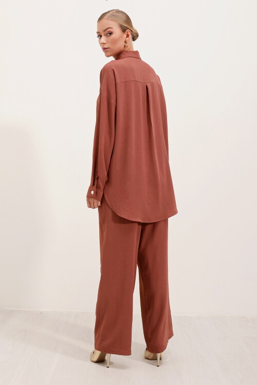 Merterium 6631 Oversize Alt-Üst Takım - Kiremit