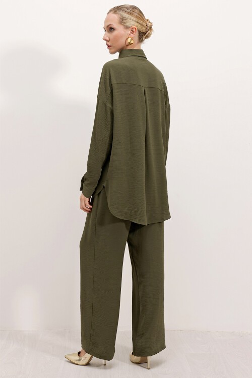 Merterium 6631 Oversize Alt-Üst Takım - Koyu Haki