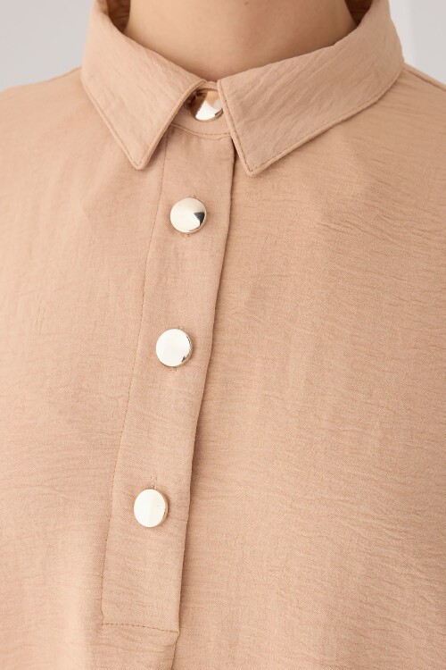 Merterium 6631 Oversize Alt-Üst Takım - Vizon