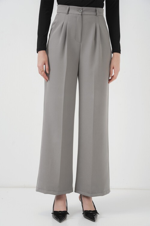 Merterium 6647 Bol Paça Kumaş Pantolon - Gri