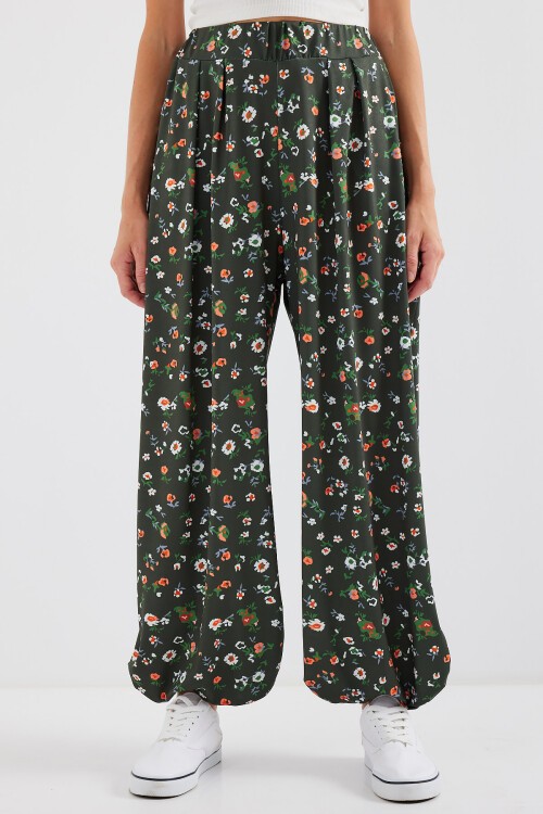 Merterium 6665 Desenli Şalvar Pantolon - Haki