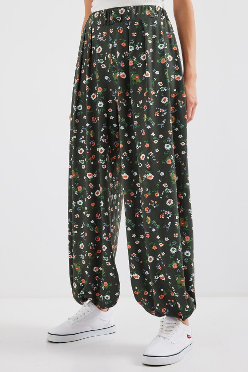 Merterium 6665 Desenli Şalvar Pantolon - Haki