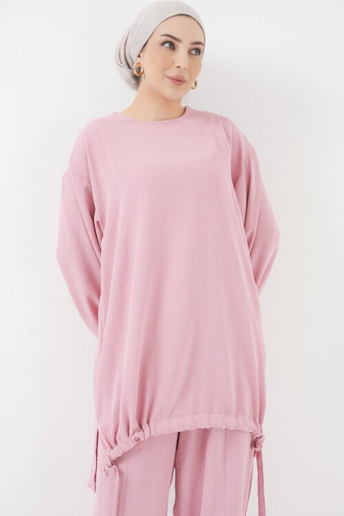 Merterium 6682 Tunik Pantolon İkili Takım - Pudra