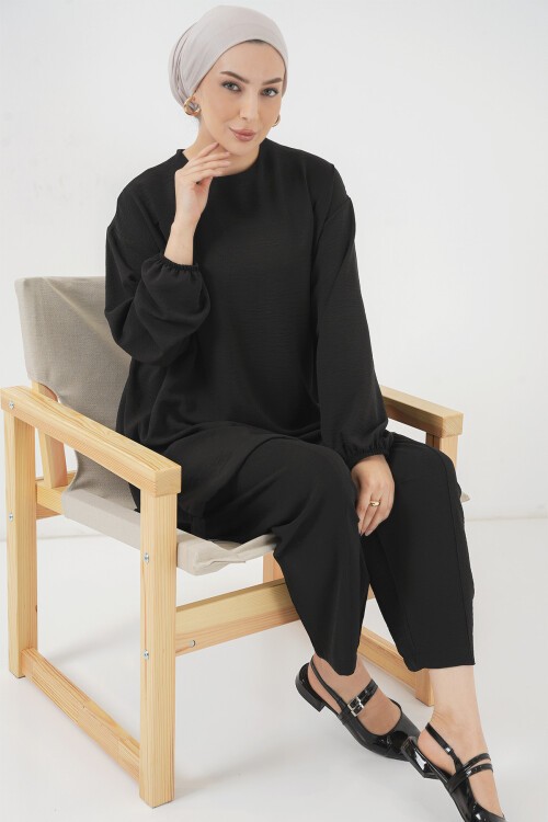 6682 Tunik Pantolon İkili Takım - Siyah