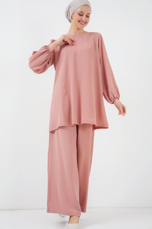 Merterium Ayrobin Tunik Pantolon Alt Üst Takım 6712 - Somon